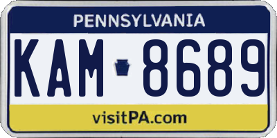 PA license plate KAM8689