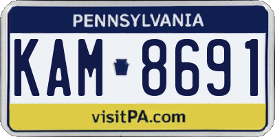 PA license plate KAM8691