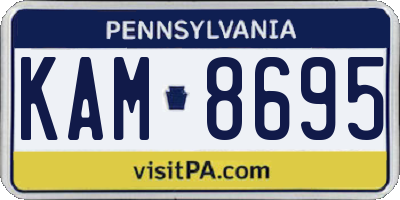 PA license plate KAM8695
