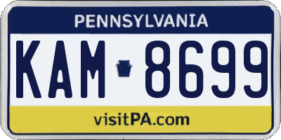 PA license plate KAM8699