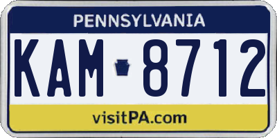 PA license plate KAM8712