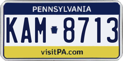PA license plate KAM8713