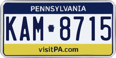 PA license plate KAM8715