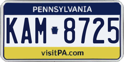 PA license plate KAM8725