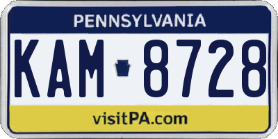PA license plate KAM8728