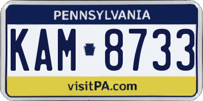 PA license plate KAM8733
