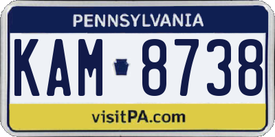 PA license plate KAM8738