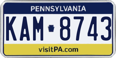 PA license plate KAM8743