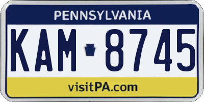PA license plate KAM8745