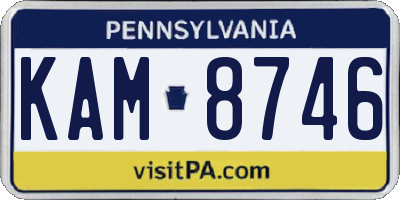 PA license plate KAM8746