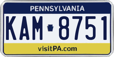 PA license plate KAM8751