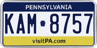 PA license plate KAM8757