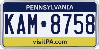 PA license plate KAM8758