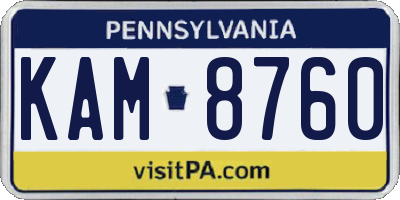 PA license plate KAM8760