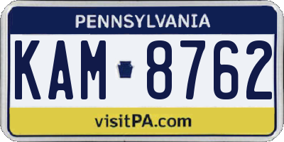PA license plate KAM8762