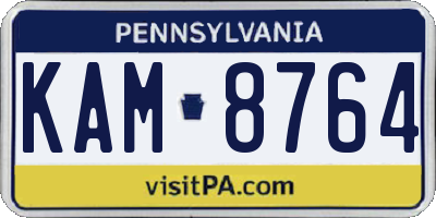 PA license plate KAM8764
