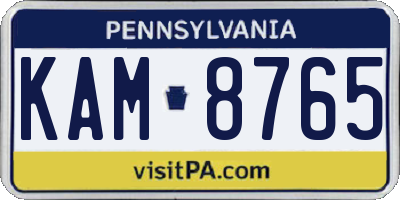 PA license plate KAM8765