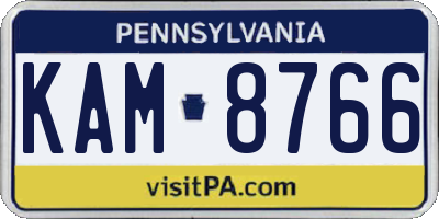 PA license plate KAM8766