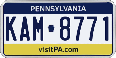 PA license plate KAM8771