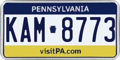 PA license plate KAM8773