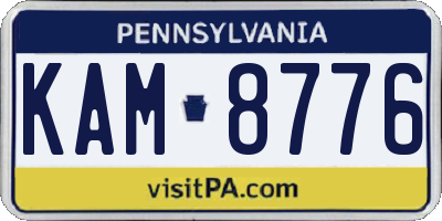 PA license plate KAM8776
