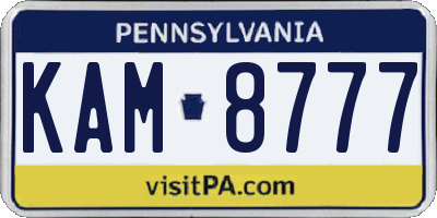 PA license plate KAM8777
