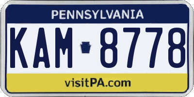 PA license plate KAM8778