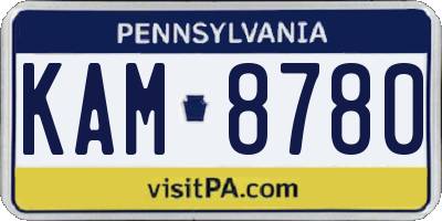 PA license plate KAM8780