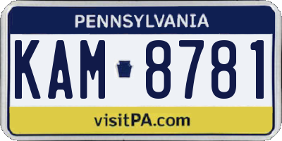 PA license plate KAM8781