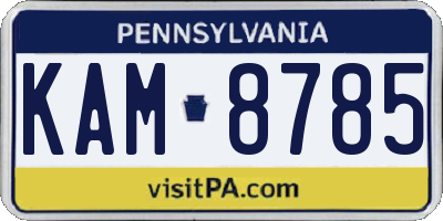 PA license plate KAM8785