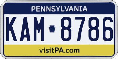 PA license plate KAM8786