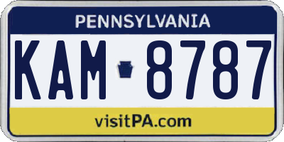 PA license plate KAM8787
