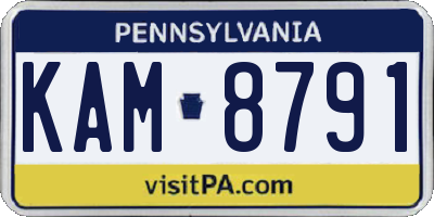 PA license plate KAM8791