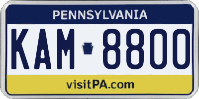 PA license plate KAM8800