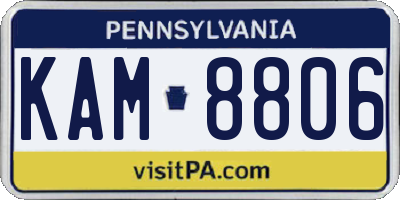 PA license plate KAM8806