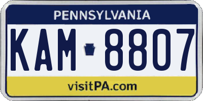 PA license plate KAM8807