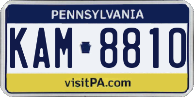 PA license plate KAM8810