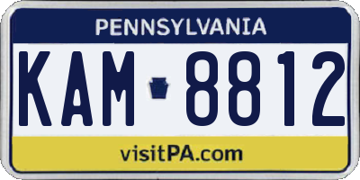 PA license plate KAM8812
