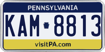 PA license plate KAM8813