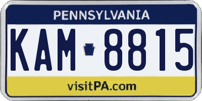PA license plate KAM8815