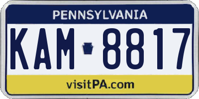 PA license plate KAM8817