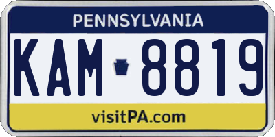 PA license plate KAM8819