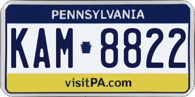 PA license plate KAM8822