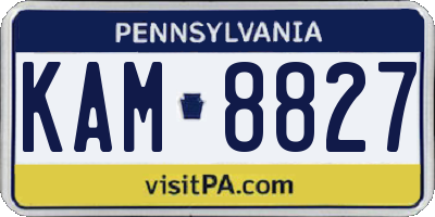 PA license plate KAM8827