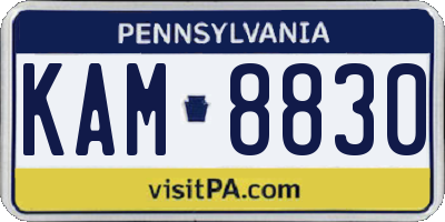 PA license plate KAM8830