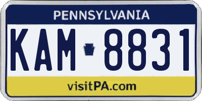 PA license plate KAM8831