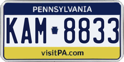 PA license plate KAM8833