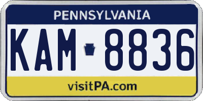 PA license plate KAM8836