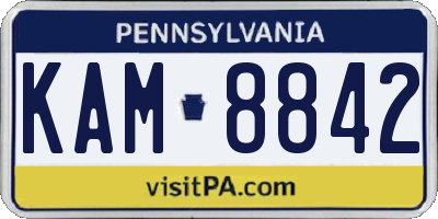 PA license plate KAM8842