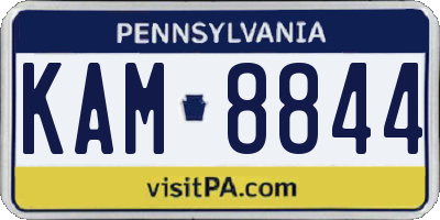 PA license plate KAM8844